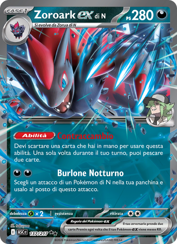 Zoroark-ex di N 137/217 — Ascesa Eroica (Italian Pokémon TCG card)