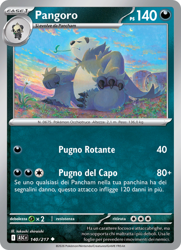 Pangoro 140/217 — Ascesa Eroica (Italian Pokémon TCG card)