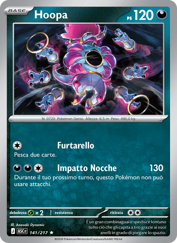 Hoopa 141/217 — Ascesa Eroica (Italian Pokémon TCG card)