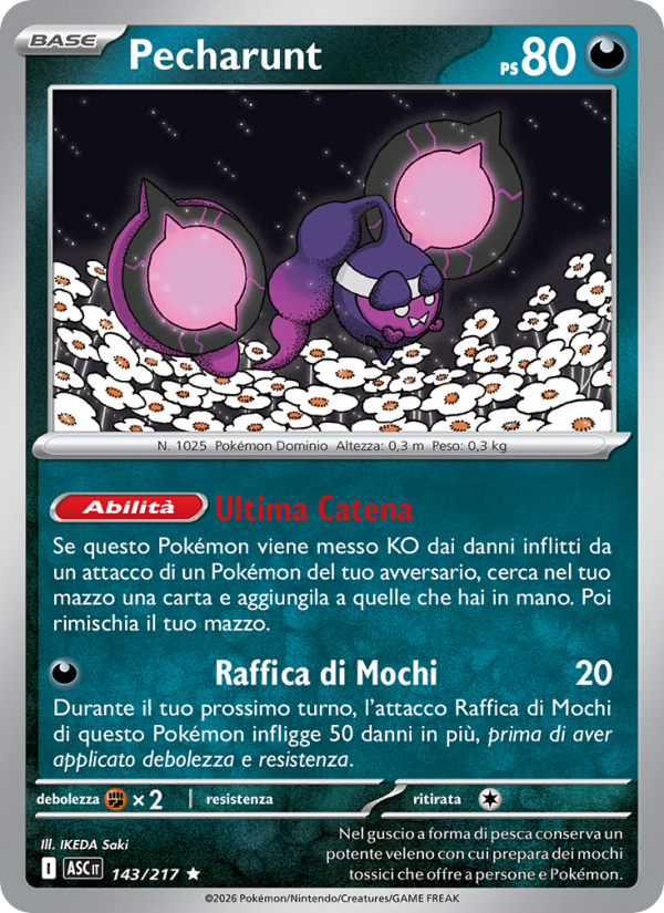 Pecharunt 143/217 — Ascesa Eroica (Italian Pokémon TCG card)