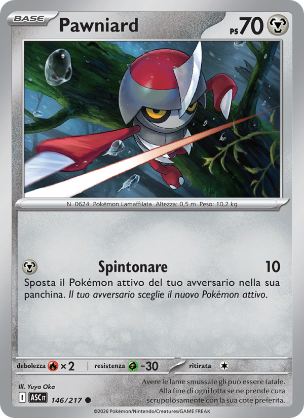 Pawniard 146/217 — Ascesa Eroica (Italian Pokémon TCG card)