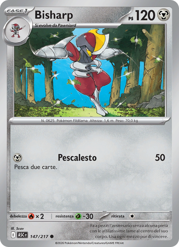 Bisharp 147/217 — Ascesa Eroica (Italian Pokémon TCG card)