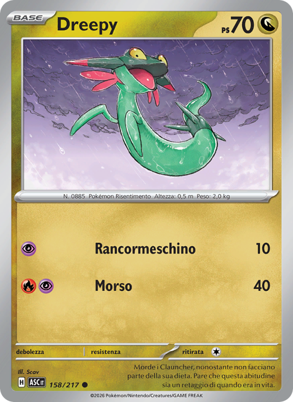 Dreepy 158/217 — Ascesa Eroica (Italian Pokémon TCG card)