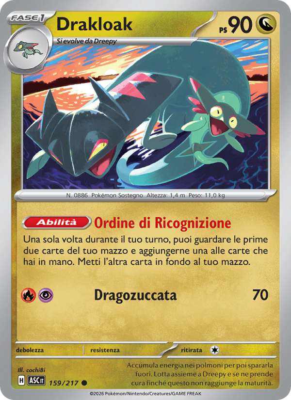 Drakloak 159/217 — Ascesa Eroica (Italian Pokémon TCG card)