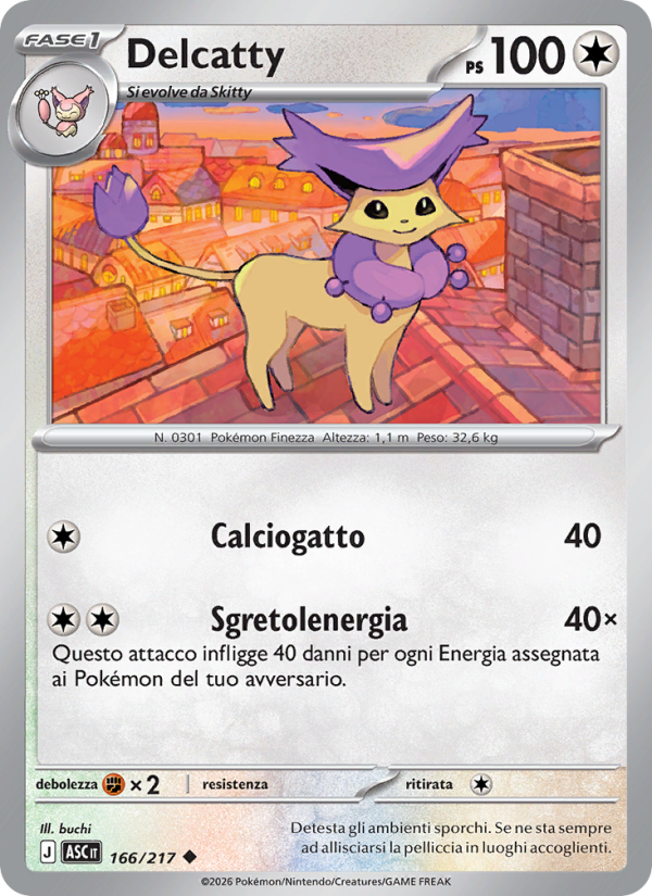 Delcatty 166/217 — Ascesa Eroica (Italian Pokémon TCG card)