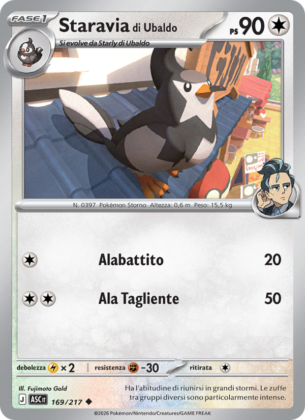 Staravia di Ubaldo 169/217 — Ascesa Eroica (Italian Pokémon TCG card)