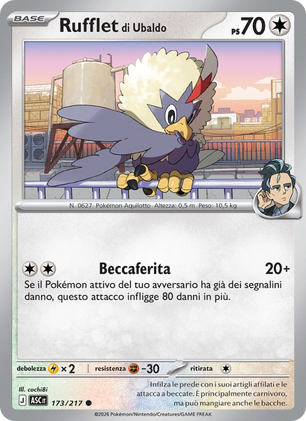 Rufflet di Ubaldo 173/217 — Ascesa Eroica (Italian Pokémon TCG card)