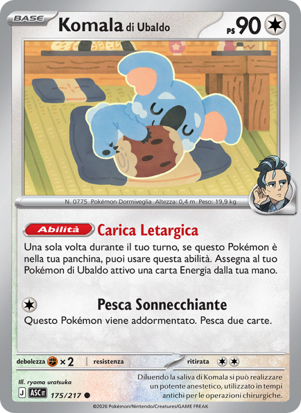 Komala di Ubaldo 175/217 — Ascesa Eroica (Italian Pokémon TCG card)