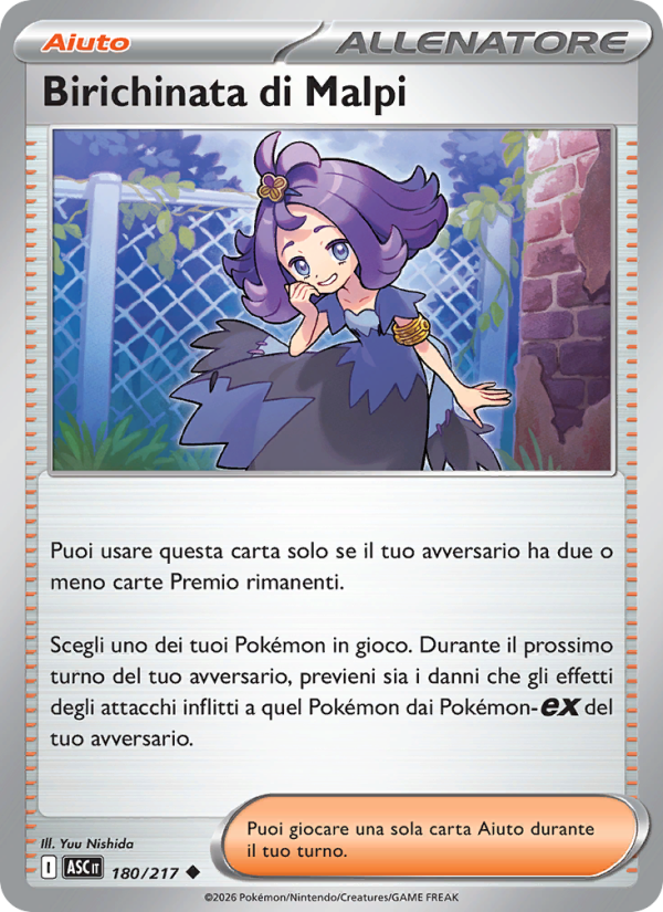 Birichinata di Malpi 180/217 — Ascesa Eroica (Italian Pokémon TCG card)