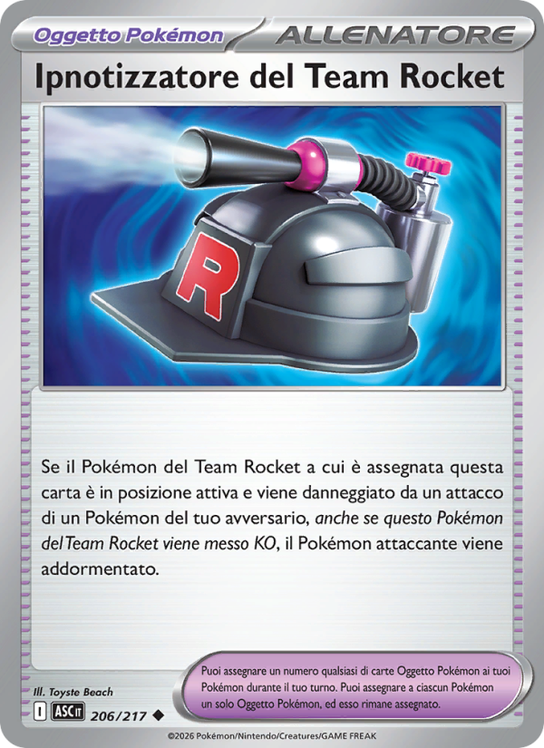 Ipnotizzatore del Team Rocket 206/217 — Ascesa Eroica (Italian Pokémon TCG card)