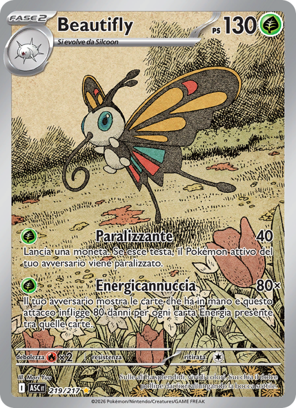 Beautifly 219/217 — Ascesa Eroica (Italian Pokémon TCG card)