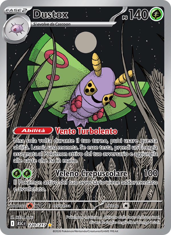 Dustox 220/217 — Ascesa Eroica (Italian Pokémon TCG card)