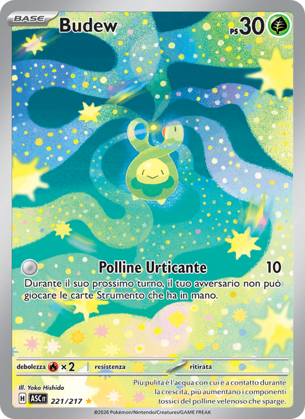 Budew 221/217 — Ascesa Eroica (Italian Pokémon TCG card)