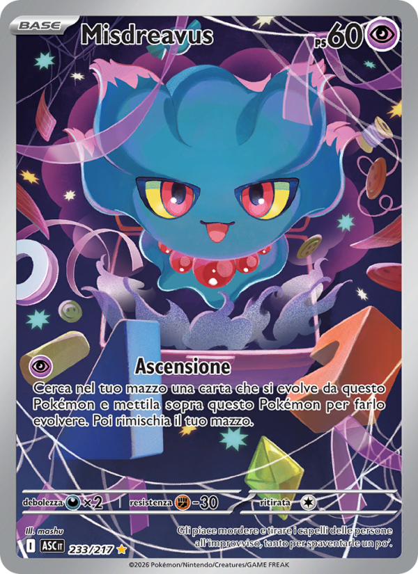 Misdreavus 233/217 — Ascesa Eroica (Italian Pokémon TCG card)