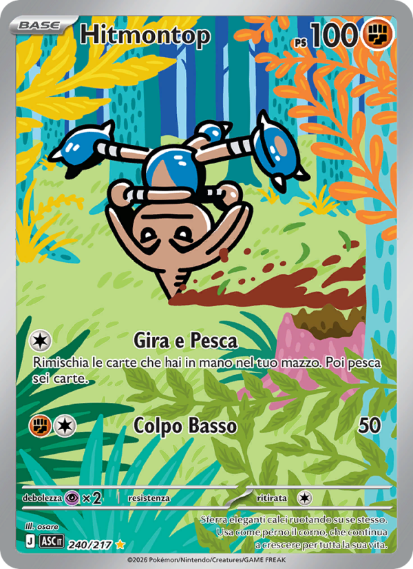 Hitmontop 240/217 — Ascesa Eroica (Italian Pokémon TCG card)