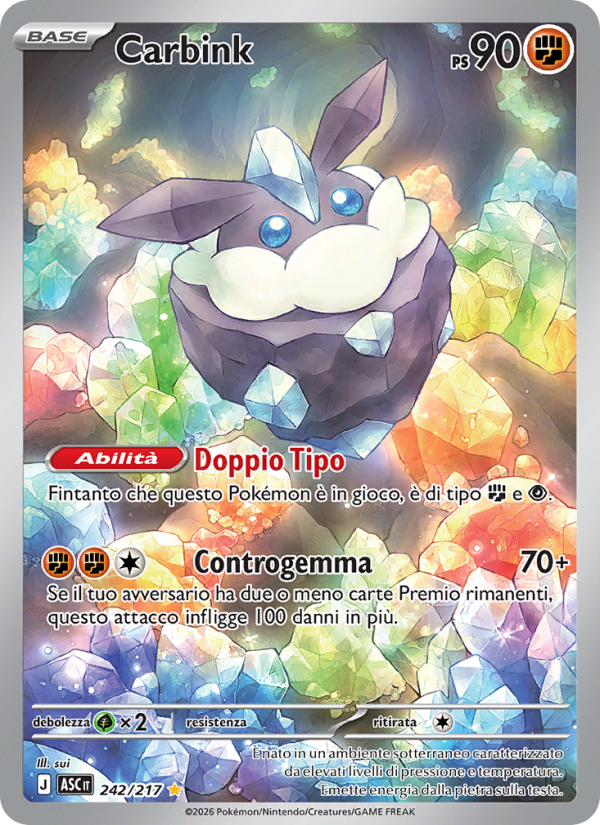Carbink 242/217 — Ascesa Eroica (Italian Pokémon TCG card)