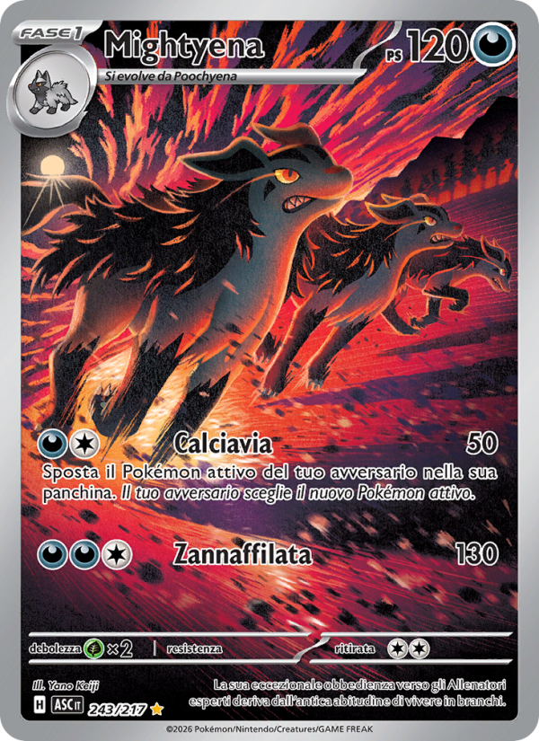 Mightyena 243/217 — Ascesa Eroica (Italian Pokémon TCG card)