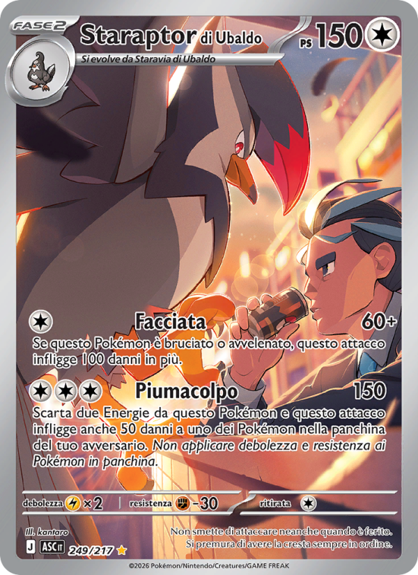 Staraptor di Ubaldo 249/217 — Ascesa Eroica (Italian Pokémon TCG card)