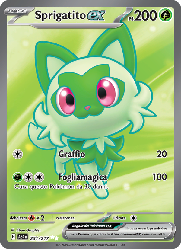 Sprigatito-ex 251/217 — Ascesa Eroica (Italian Pokémon TCG card)