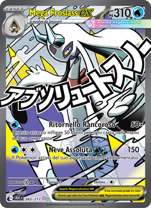 Mega Froslass-ex 265/217 — Ascesa Eroica (Italian Pokémon TCG card)