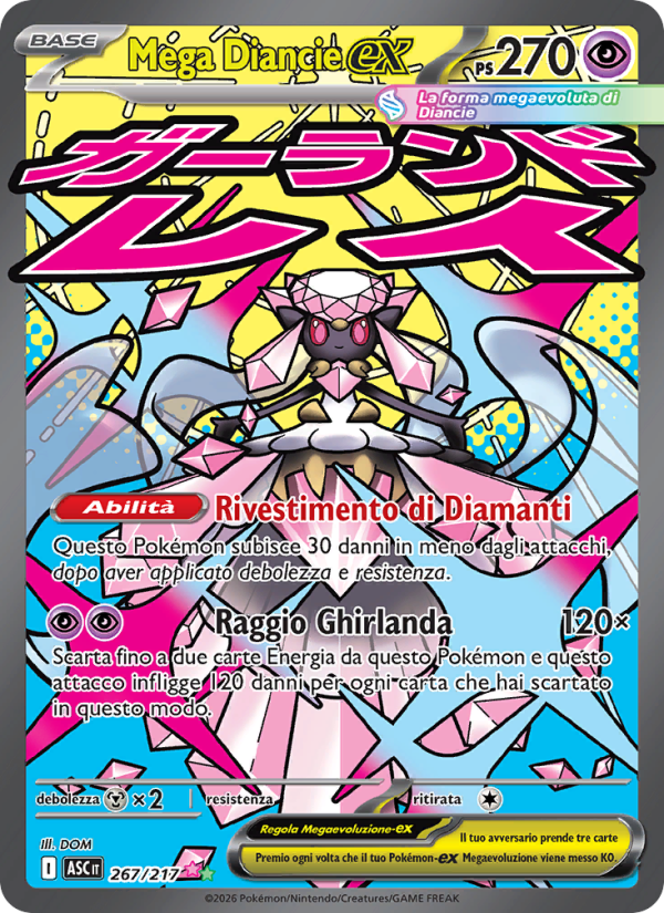 Mega Diancie-ex 267/217 — Ascesa Eroica (Italian Pokémon TCG card)