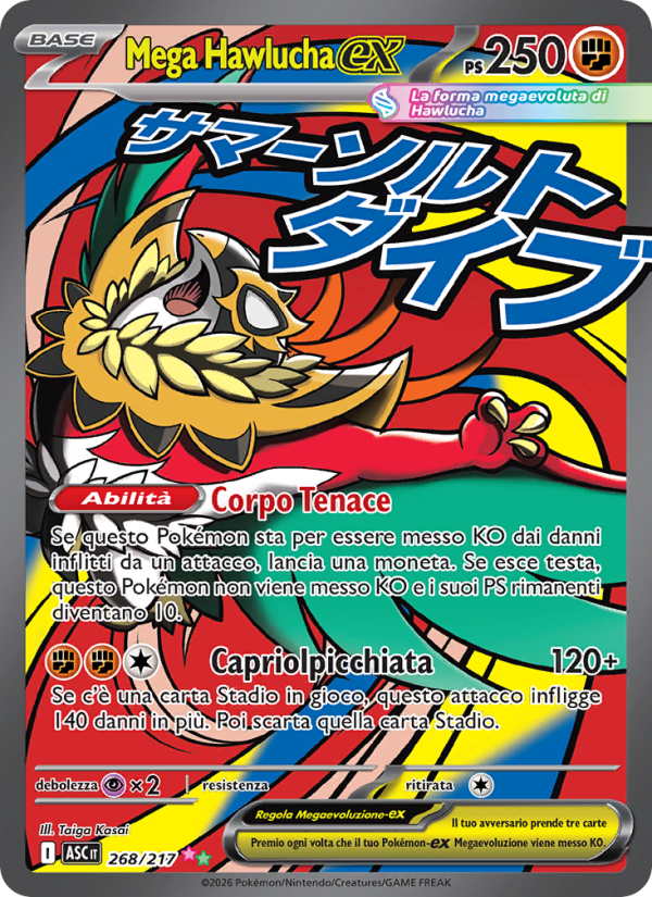 Mega Hawlucha-ex 268/217 — Ascesa Eroica (Italian Pokémon TCG card)