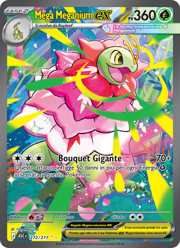 Mega Meganium-ex 272/217 — Ascesa Eroica (Italian Pokémon TCG card)