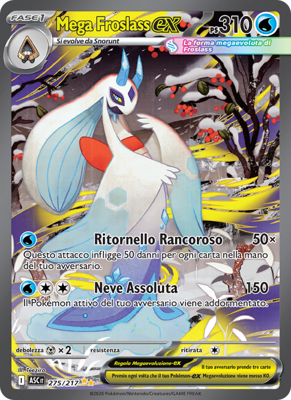 Mega Froslass-ex 275/217 — Ascesa Eroica (Italian Pokémon TCG card)