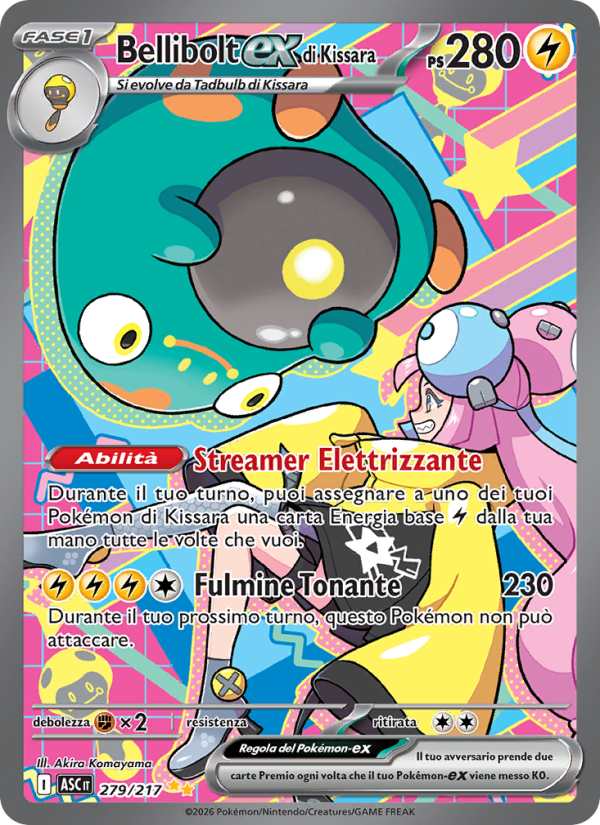 Bellibolt-ex di Kissara 279/217 — Ascesa Eroica (Italian Pokémon TCG card)