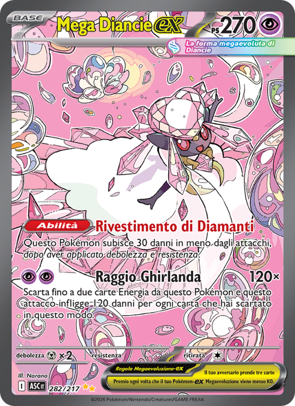 Mega Diancie-ex 282/217 — Ascesa Eroica (Italian Pokémon TCG card)
