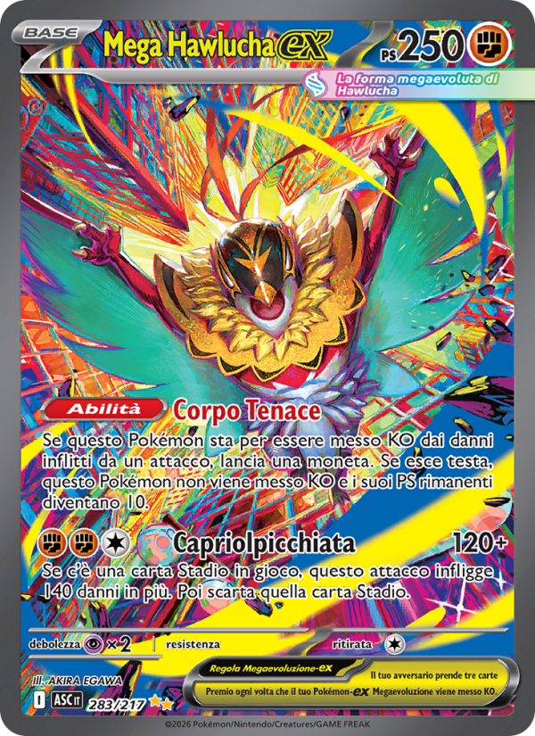 Mega Hawlucha-ex 283/217 — Ascesa Eroica (Italian Pokémon TCG card)