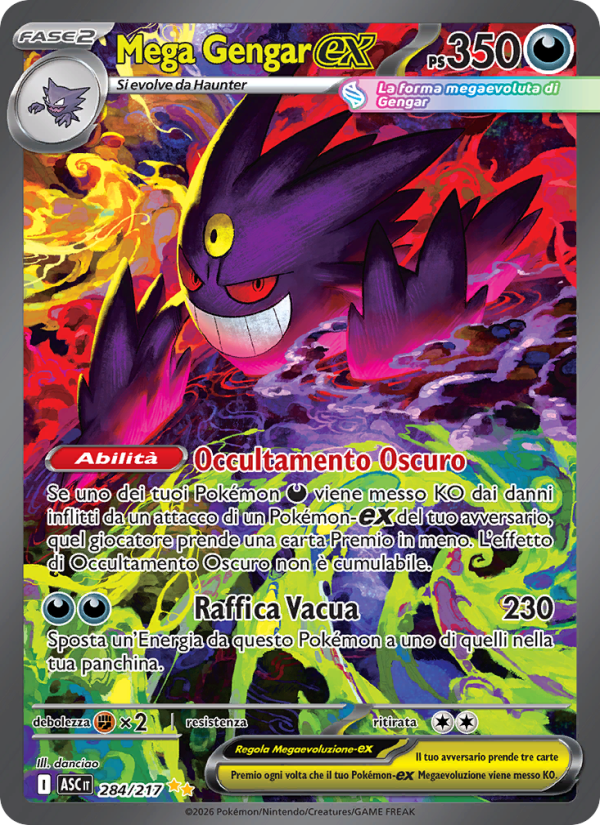 Mega Gengar-ex 284/217 — Ascesa Eroica (Italian Pokémon TCG card)