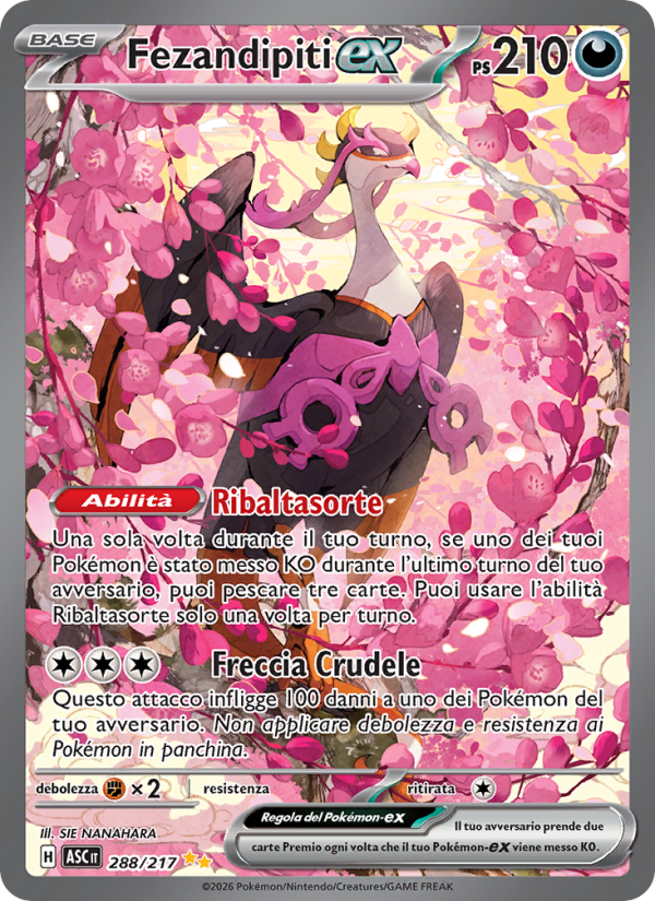 Fezandipiti-ex 288/217 — Ascesa Eroica (Italian Pokémon TCG card)