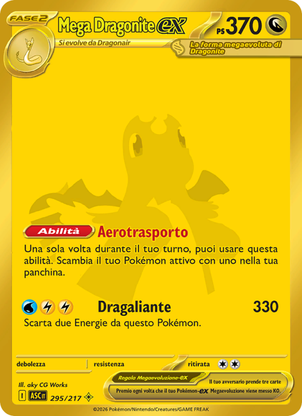Mega Dragonite-ex 295/217 — Ascesa Eroica (Italian Pokémon TCG card)