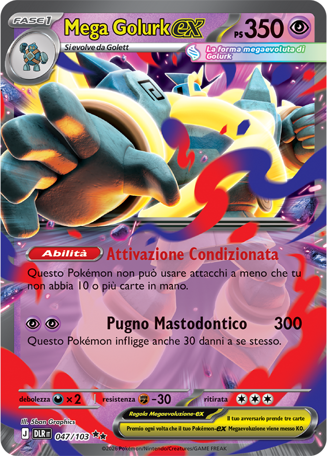 Mega Golurk ex 047/103 — Delta Reign (Italian Pokémon TCG card)