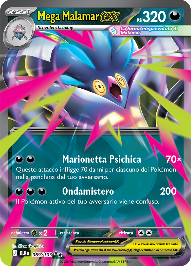 Mega Malamar ex 069/103 — Delta Reign (Italian Pokémon TCG card)