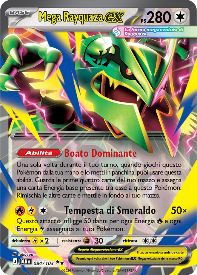 Mega Rayquaza ex 084/103 — Delta Reign (Italian Pokémon TCG card)