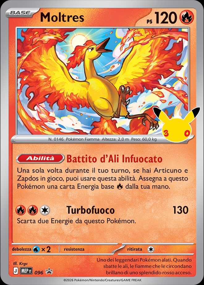 Moltres 096 — MEP Black Star Promos (Italian Pokémon TCG card)