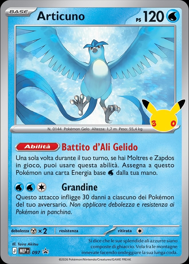 Articuno 097 — MEP Black Star Promos (Italian Pokémon TCG card)