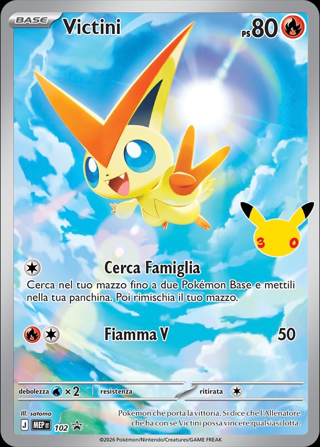 Victini 102 — MEP Black Star Promos (Italian Pokémon TCG card)