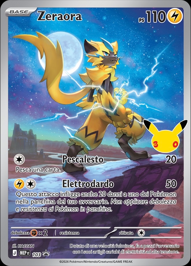 Zeraora 103 — MEP Black Star Promos (Italian Pokémon TCG card)