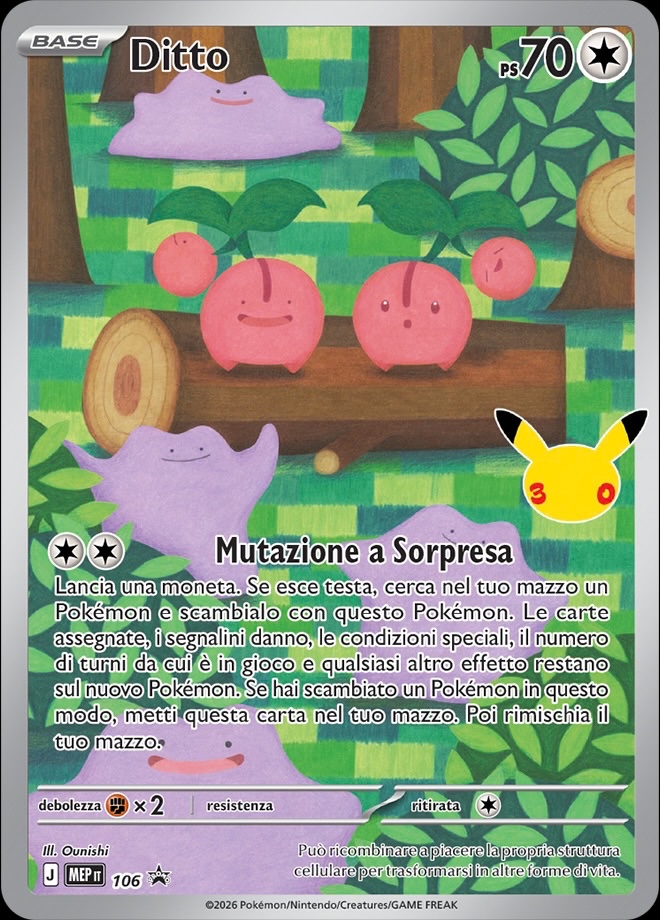 Ditto 106 — MEP Black Star Promos (Italian Pokémon TCG card)