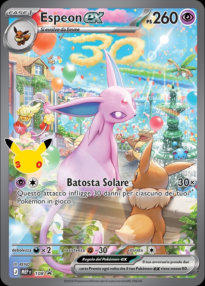 Espeon ex 108 — MEP Black Star Promos (Italian Pokémon TCG card)