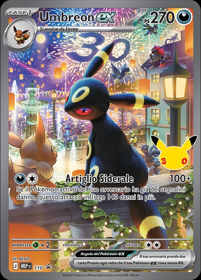 Umbreon ex 110 — MEP Black Star Promos (Italian Pokémon TCG card)