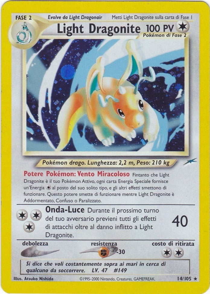 Light Dragonite 014 — Neo Destiny (Italian Pokémon TCG card)