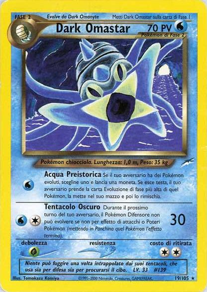 Dark Omastar 19/105 — Neo Destiny (Italian Pokémon TCG card)