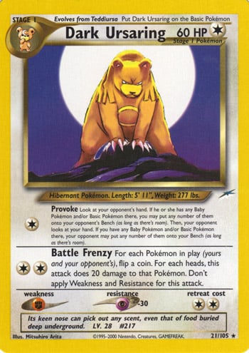 Dark Ursaring 021 — Neo Destiny (Italian Pokémon TCG card)