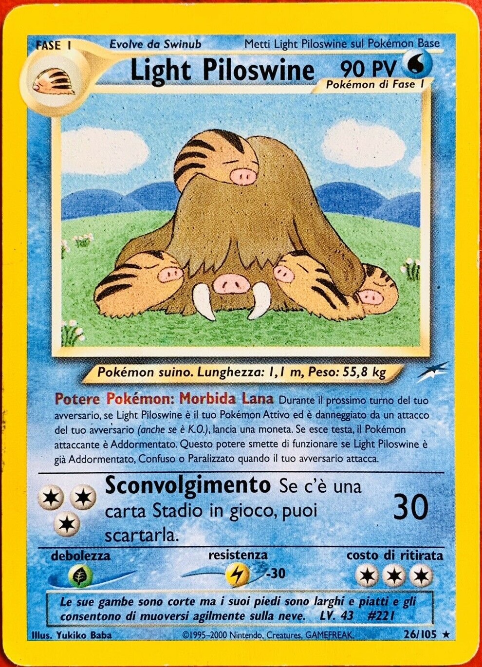 Light Piloswine 026 — Neo Destiny (Italian Pokémon TCG card)