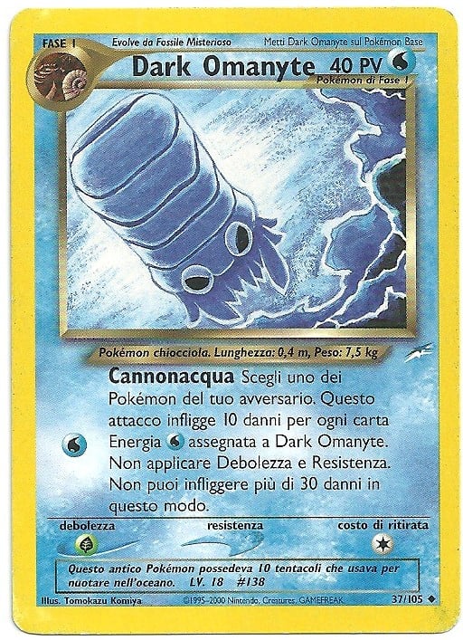 Dark Omanyte 37/105 — Neo Destiny (Italian Pokémon TCG card)