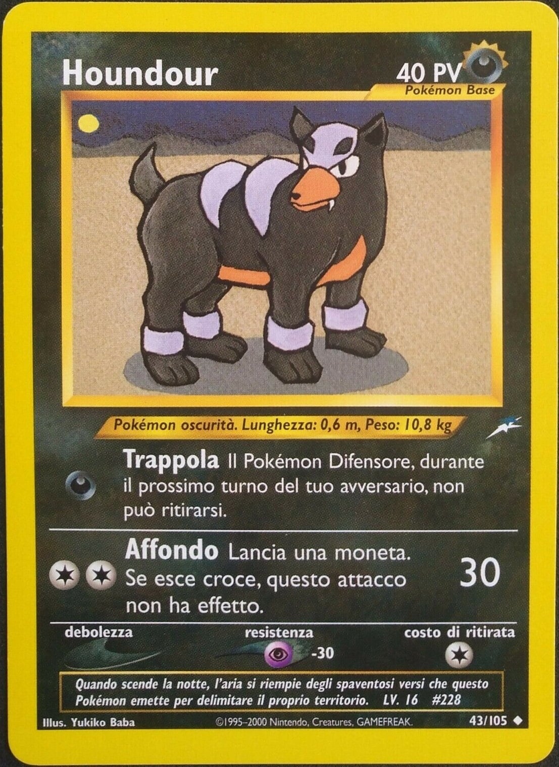 Houndour 43/105 — Neo Destiny (Italian Pokémon TCG card)